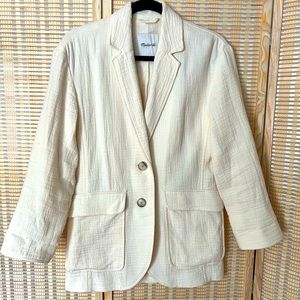 Madewell Cotton-Linen Relaxed Larsen Blazer